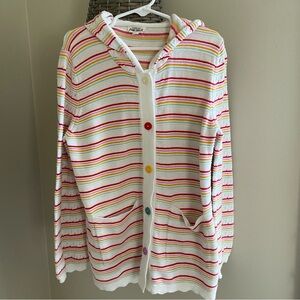 Finding Foxtale Girls' Striped Hooded Sweater Cardigan Size  8 Colorful Spring